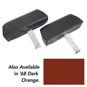 1968-1968 Corvette Headrests Dark Orange Complete W/Vinyl Covers-432538-Corvette-Store-Online