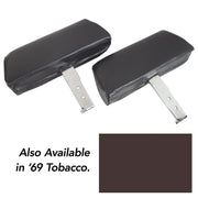 1968-1968 Corvette Headrests Tobacco Complete W/Leather Covers-432628-Corvette-Store-Online