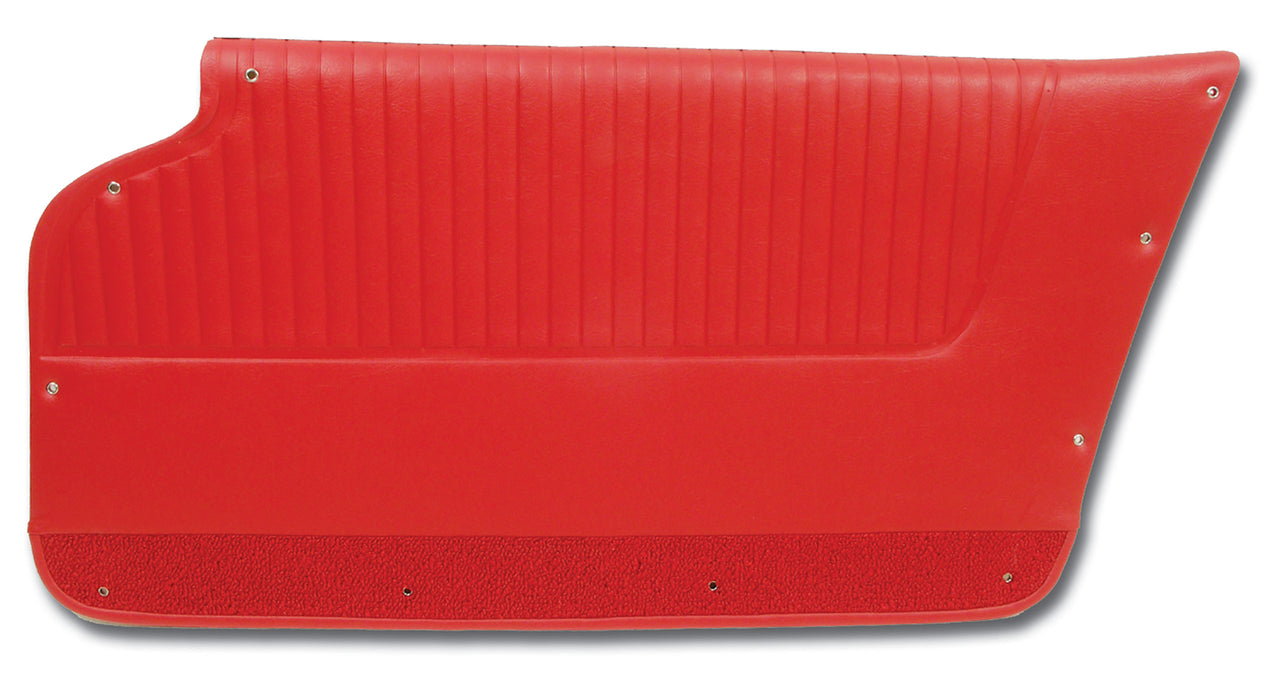1963-1964 Corvette Door Panels Red - Convertible - W/Felt-437135-Corvette-Store-Online