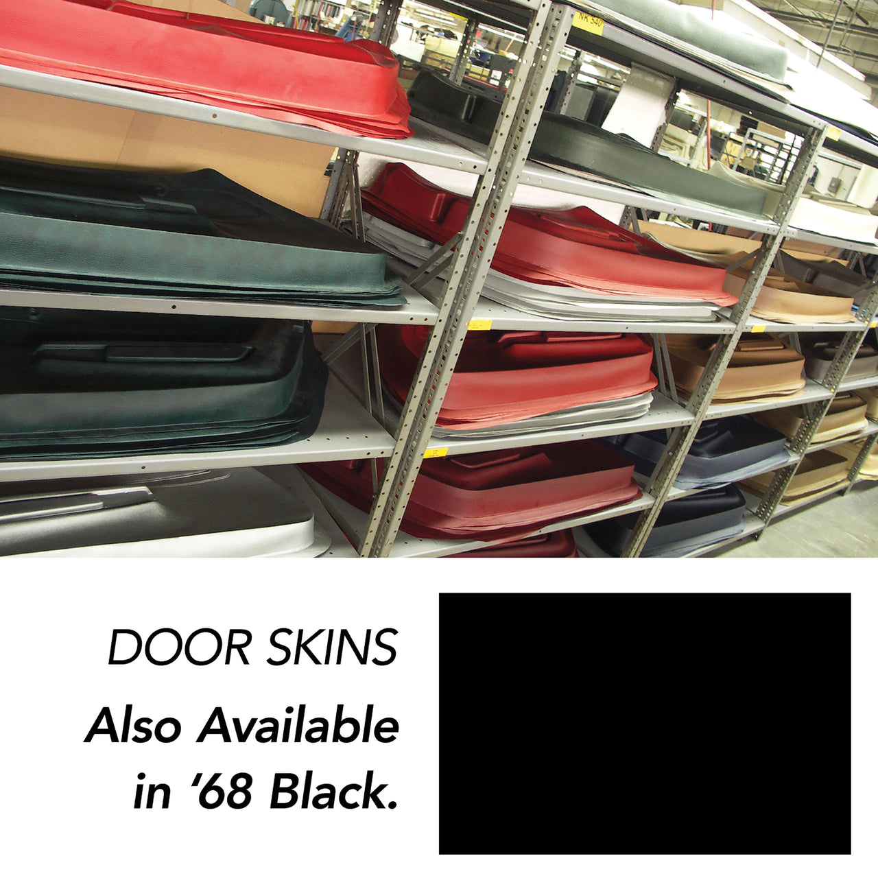 1968-1968 Corvette Door Panel Skin Black LH-440720-Corvette-Store-Online