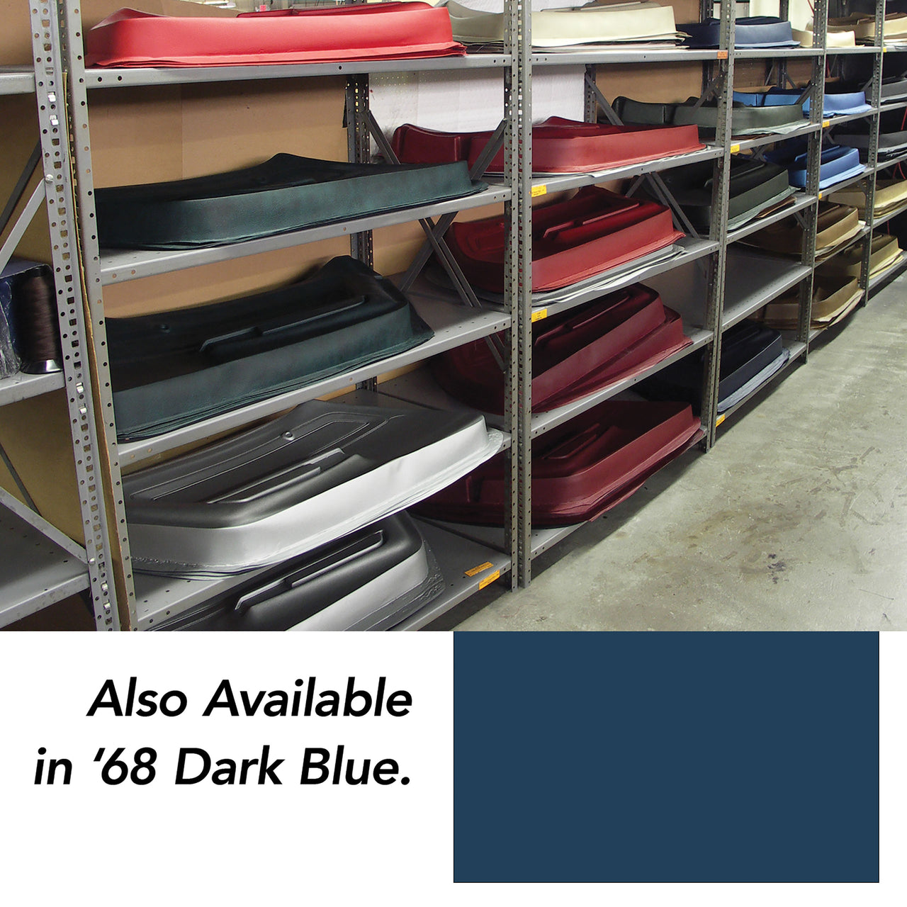 1968-1968 Corvette Door Panel Skin Dark Blue LH-440732-Corvette-Store-Online