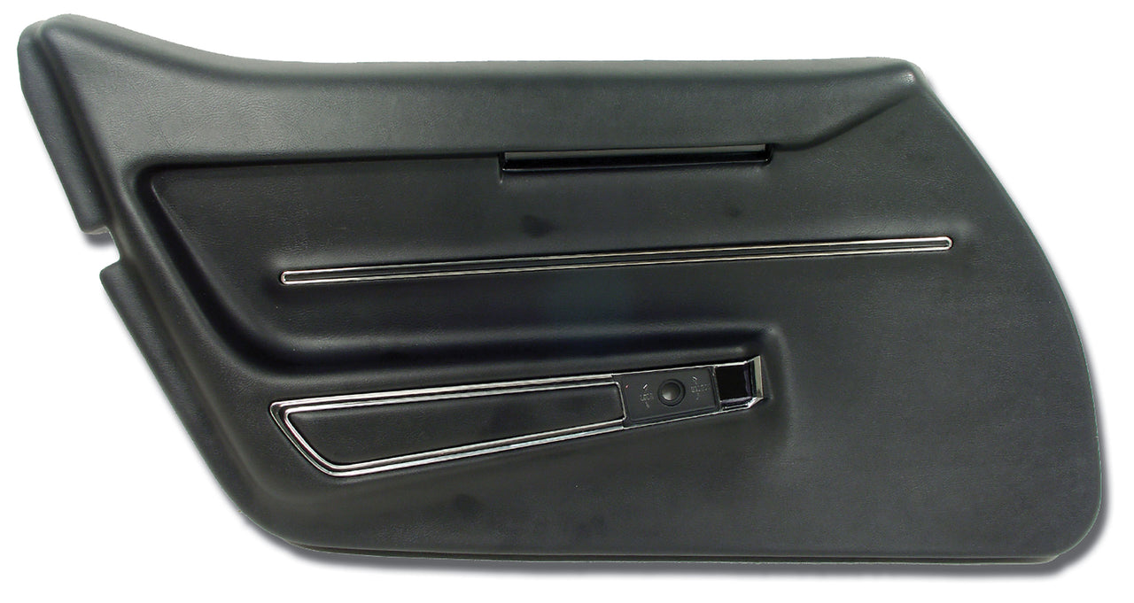 1968-1968 Corvette Door Panel Black W/Trim LH-441120-Corvette-Store-Online