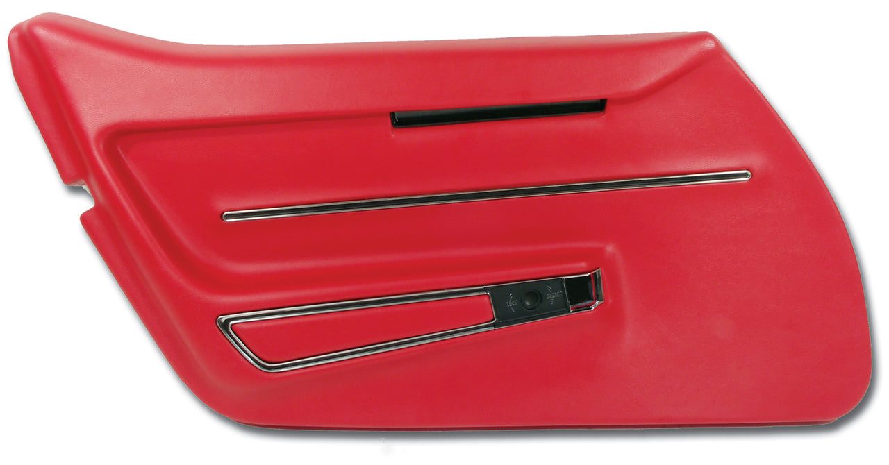 1968-1968 Corvette Door Panel Red W/Trim LH-441130-Corvette-Store-Online