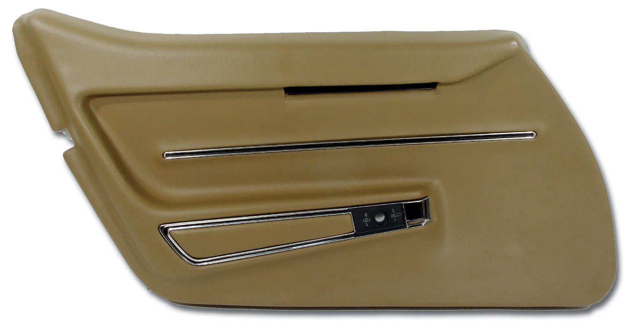 1968-1968 Corvette Door Panel Saddle W/Trim LH-441156-Corvette-Store-Online