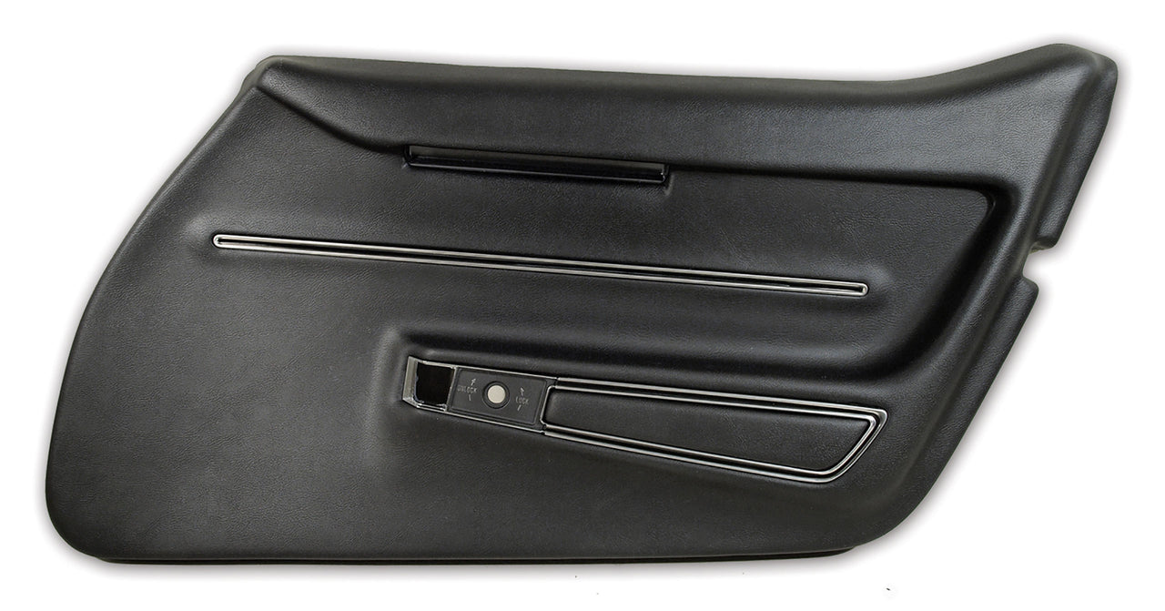 1968-1968 Corvette Door Panel Black W/Trim RH-441220-Corvette-Store-Online