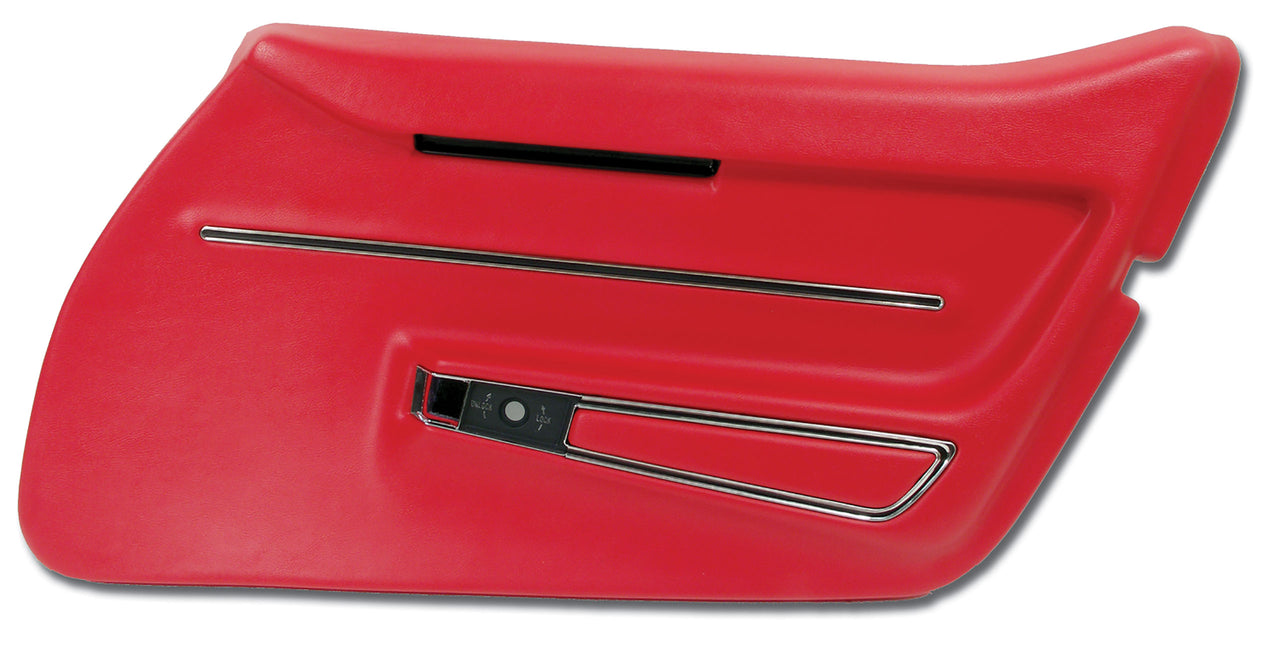 1968-1968 Corvette Door Panel Red W/Trim RH-441230-Corvette-Store-Online