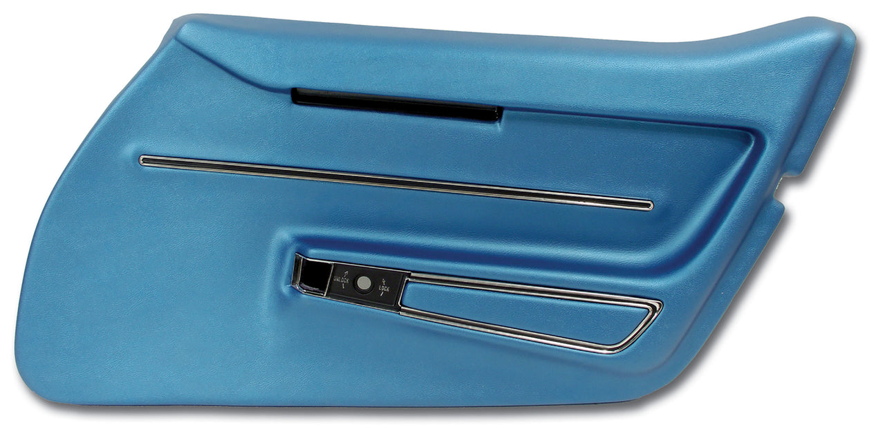 1968-1968 Corvette Door Panel Bright Blue W/Trim RH-441241-Corvette-Store-Online