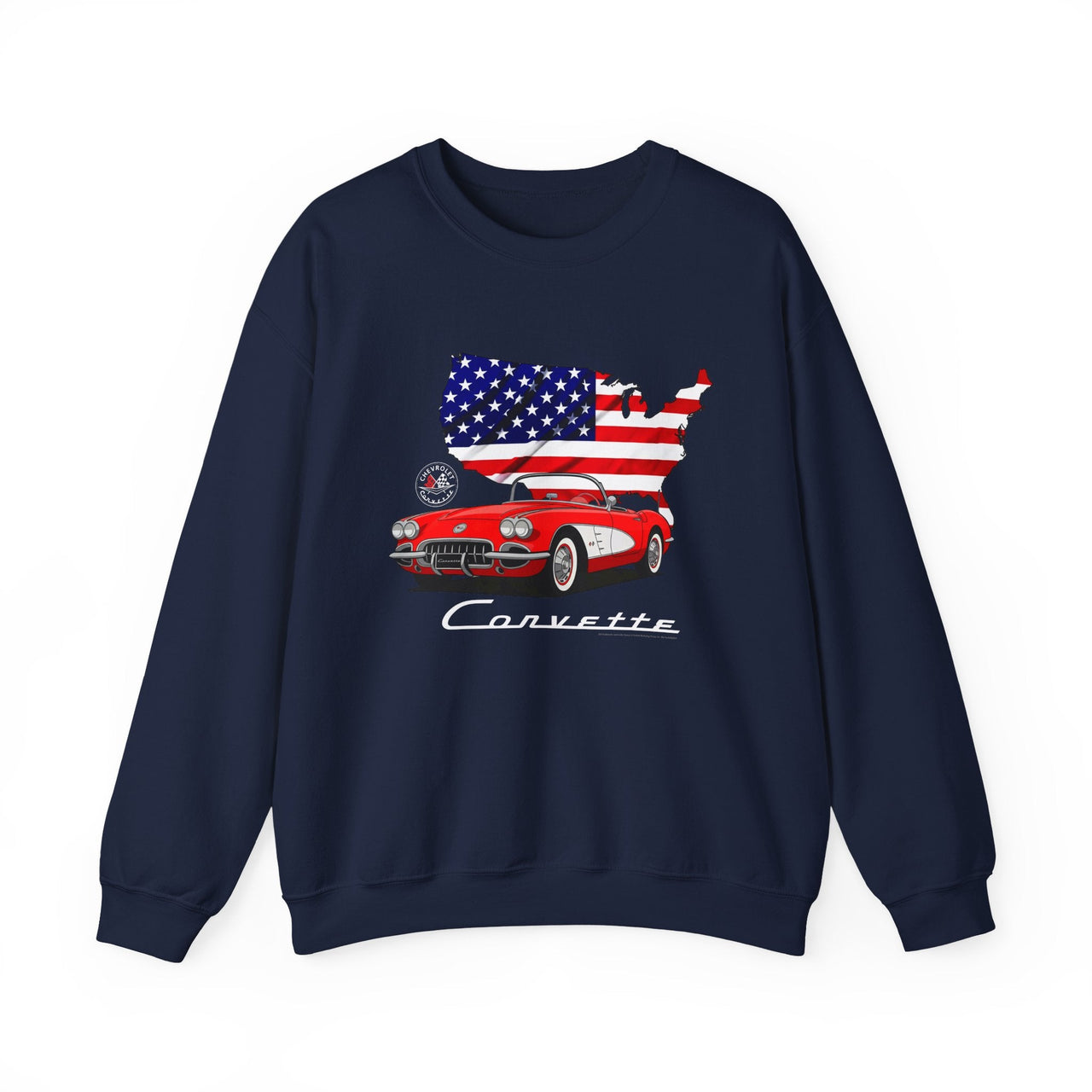 C1 Corvette American Flag Cotton Blend Sweatshirt