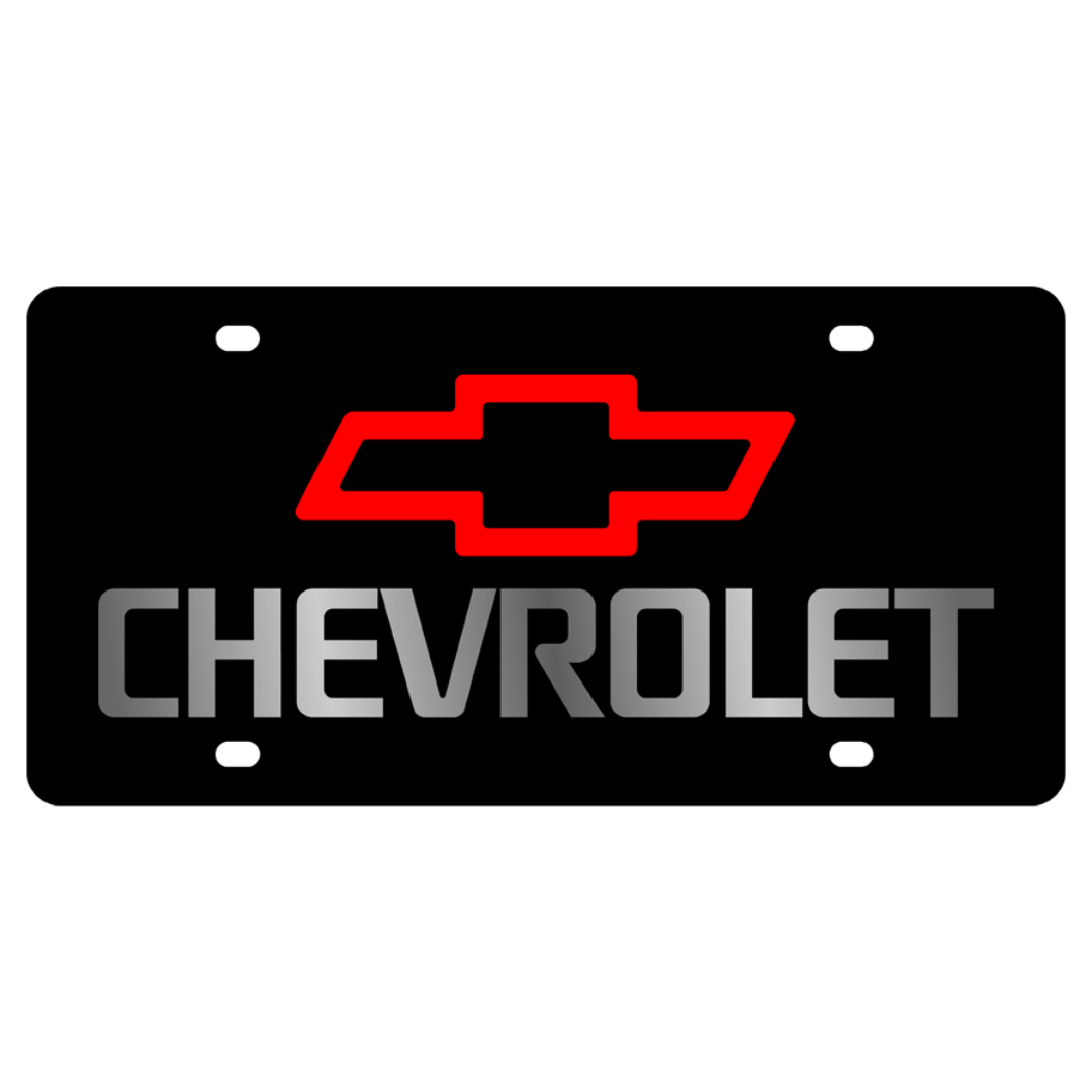 Chevrolet Bowtie Carbon Steel License Plate