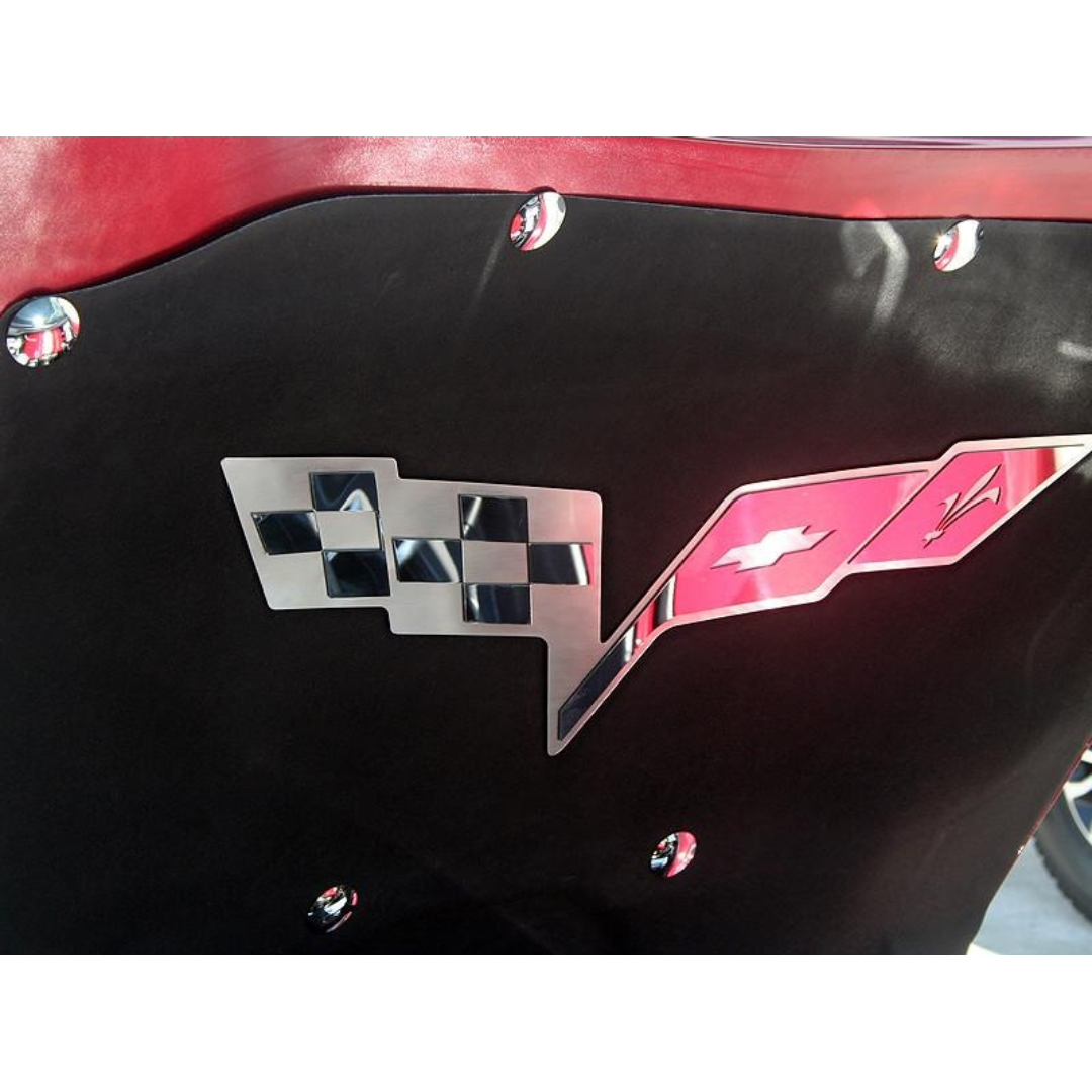 C5 Corvette & C6 Corvette Hood Button Kit | 1.5" Polished Stainless Steel