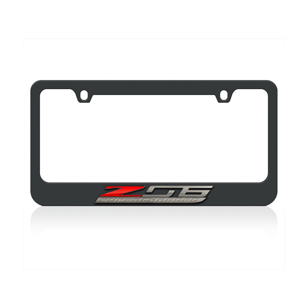 Chevrolet Corvette C7 Z06 Supercharged Black License Plate Frame