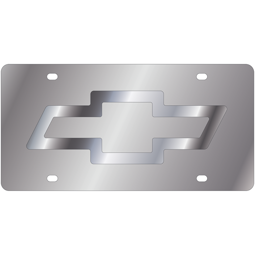 Chevrolet Bowtie Stainless Steel License Plate