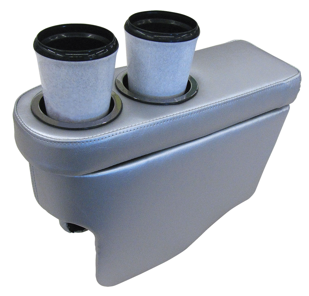 1963-1966 Corvette C2 Bullet Console - Dual Cup Holders - Silver - CA-52637-Corvette-Store-Online