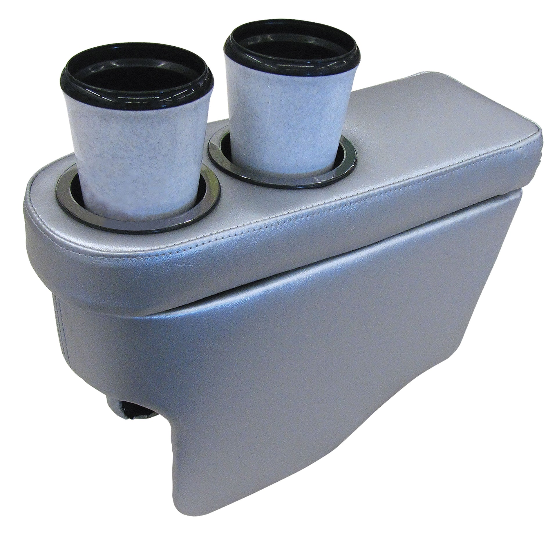 1963-1966 Corvette C2 Bullet Console - Dual Cup Holders - Silver - CA-52637-Corvette-Store-Online