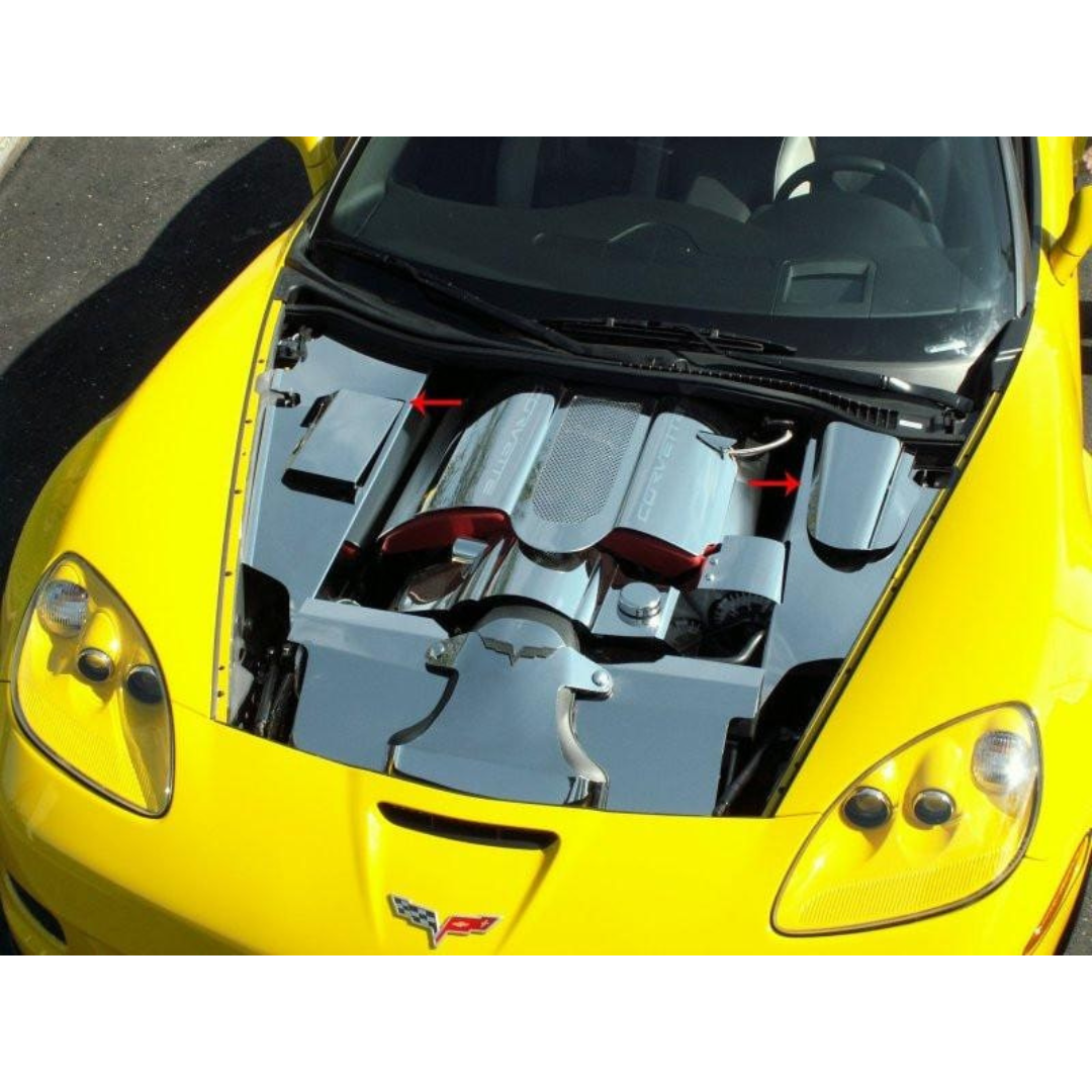 C6 Corvette Z06 Inner Fender Covers - 4Pc Polished Stainless Steel