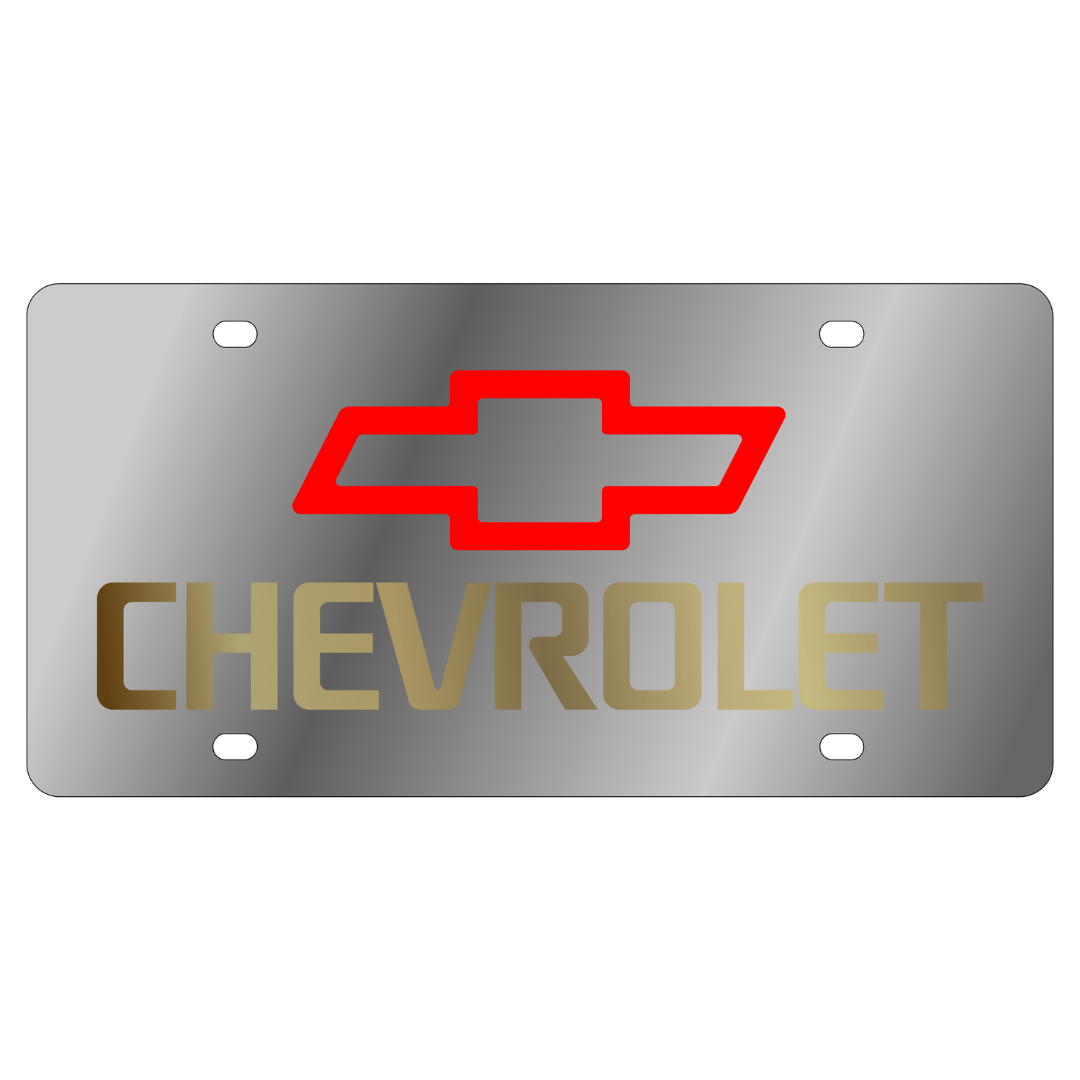 Chevrolet Bowtie Stainless Steel License Plate