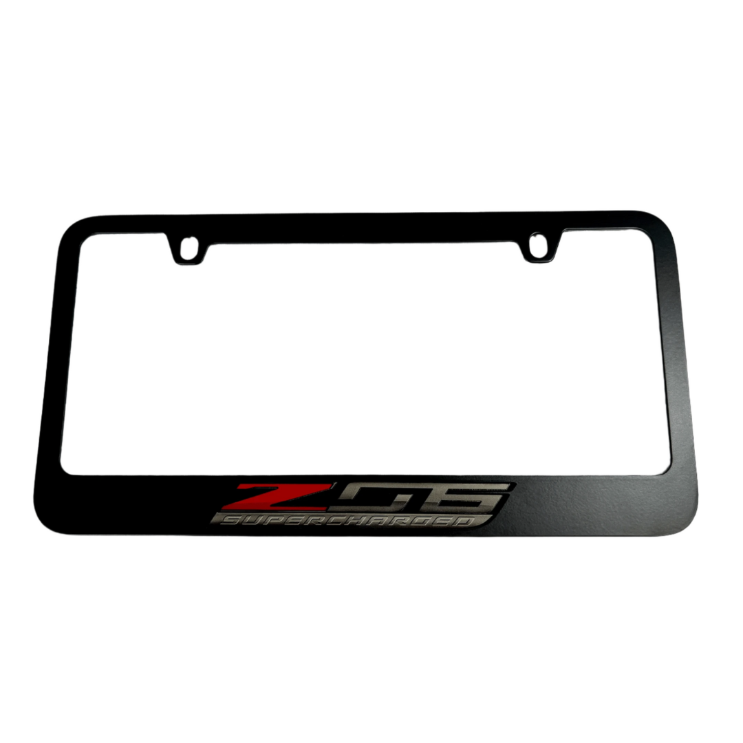 Chevrolet Corvette C7 Z06 Supercharged Black License Plate Frame