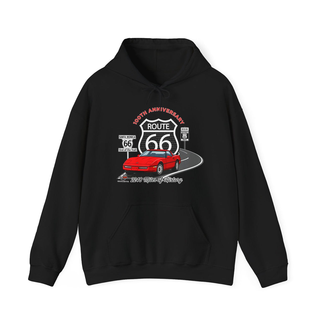 C4 Corvette Route 66 100th Anniversary Hooded Sweatshirt