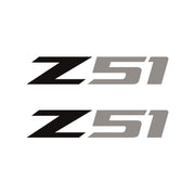 2005-2019 Corvette Z51 Fender Vent Decals - Pair -Matte Black Z/Gloss Silver 51 - Small - CA-75208-Corvette-Store-Online