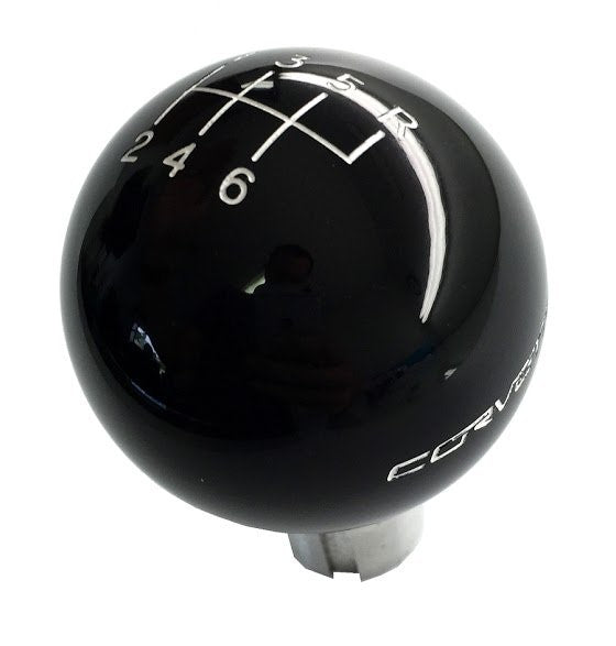 2005-2013 Corvette Black Shift Knob W/Shift Pattern & White Corvette Script - CA-76874-Corvette-Store-Online