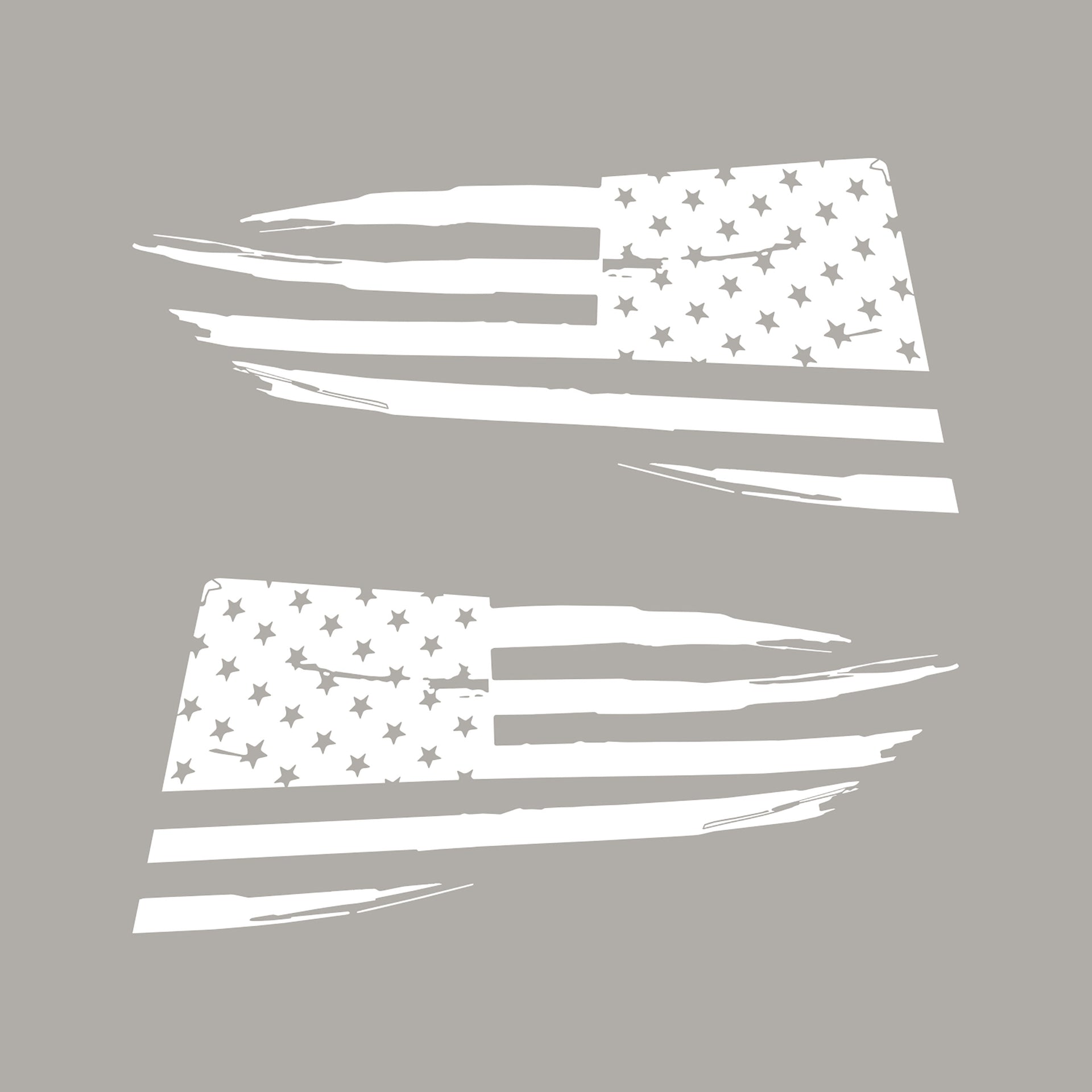2014-2019 Corvette Quarter Window Flag Decal - Gloss White - Distressed USA Flag - CA-77252-Corvette-Store-Online