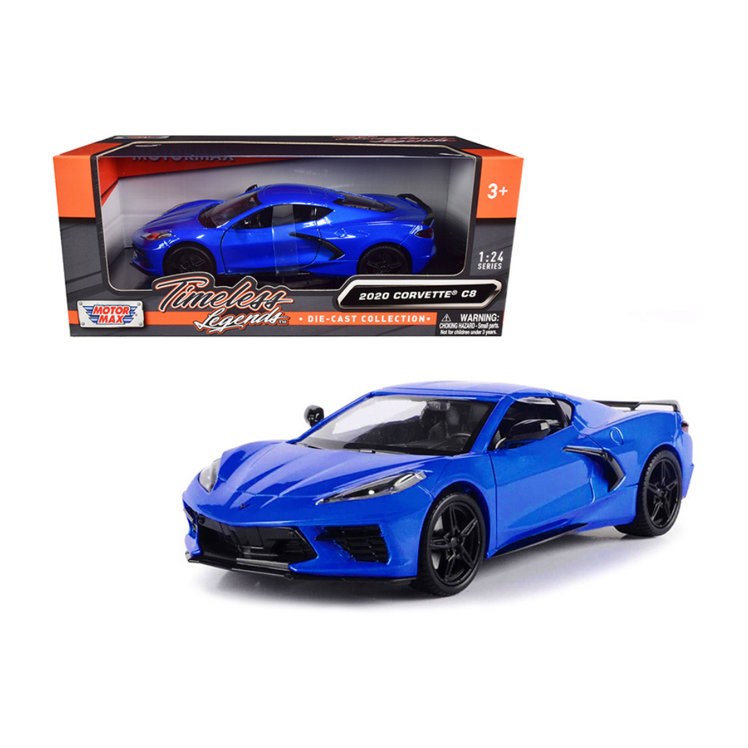 2020 Corvette C8 Stingray Blue Metallic Timeless Legends 1/24 Diecast