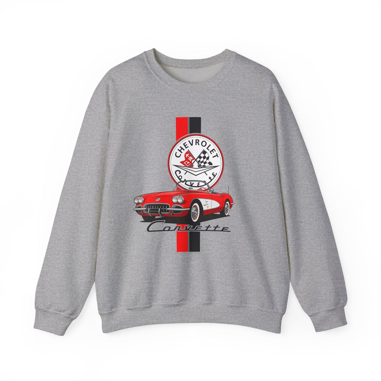 C1 Corvette Vertical Stripe Emblem Cotton Blend Sweatshirt