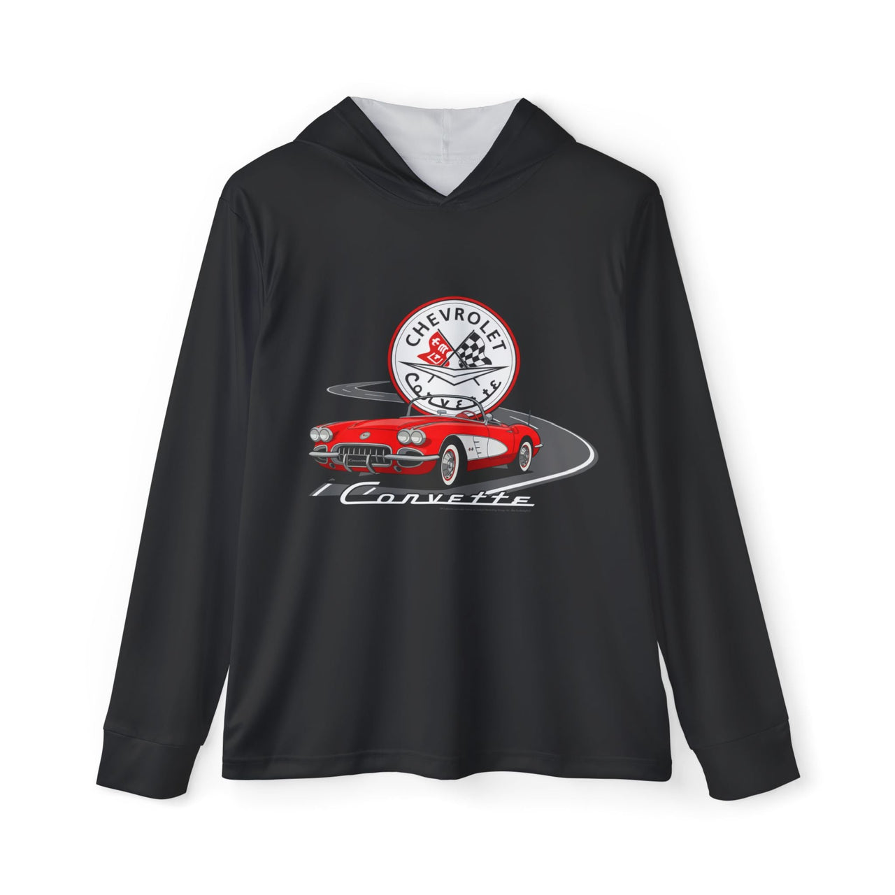C1 Corvette Emblem & Track Performance Long Sleeve Hooded Shirt