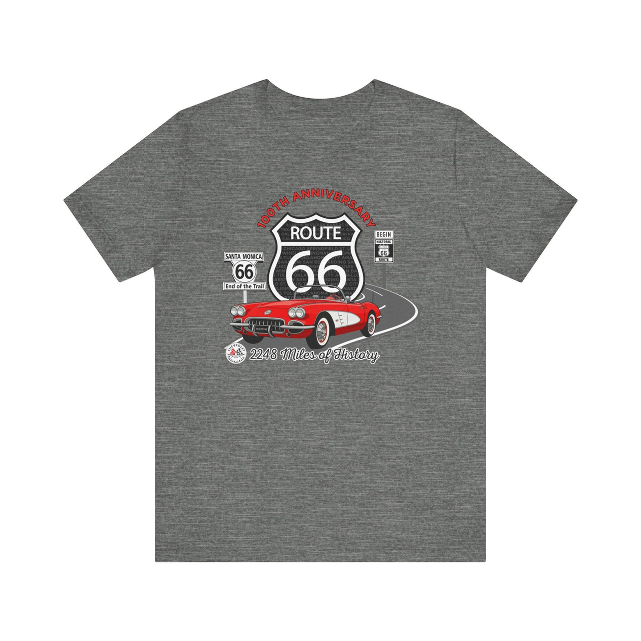 C1 Corvette Route 66 100th Anniversary Short Sleeve Tee