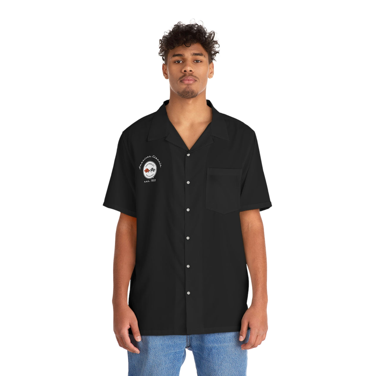 C1 Corvette Men's Black Hawaiian Shirt