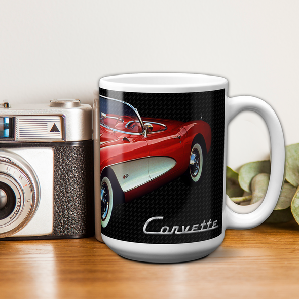 C1 Corvette 15oz Ceramic Mug Red, Perfect for Corvette Fans, Made in the USA