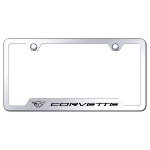 C5 Corvette Notched License Plate Frame - Chrome