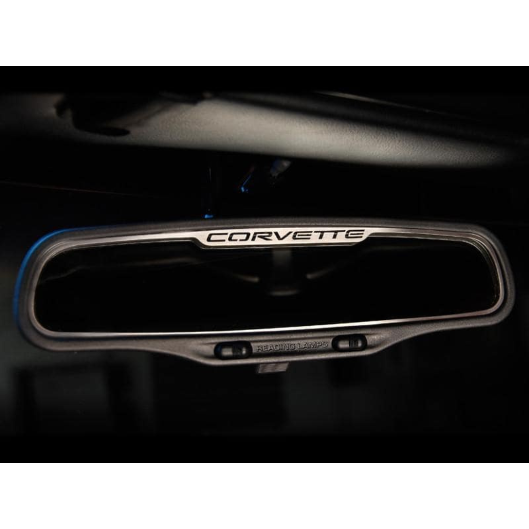 C5 Corvette - Rear View Mirror Trim w/ Corvette Script - Standard or Auto-Dim