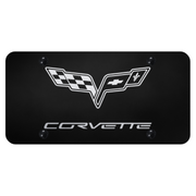 c6-corvette-crossed-flags-license-plate-laser-etched-on-black