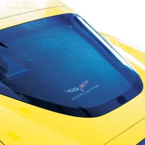 C6 Corvette Crossed Flags Rear Cargo Shade - 2005-2013
