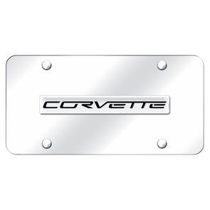 C6 Corvette License Plate - Chrome on Chrome