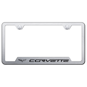 C6 Corvette Notched License Plate Frame - Brushed