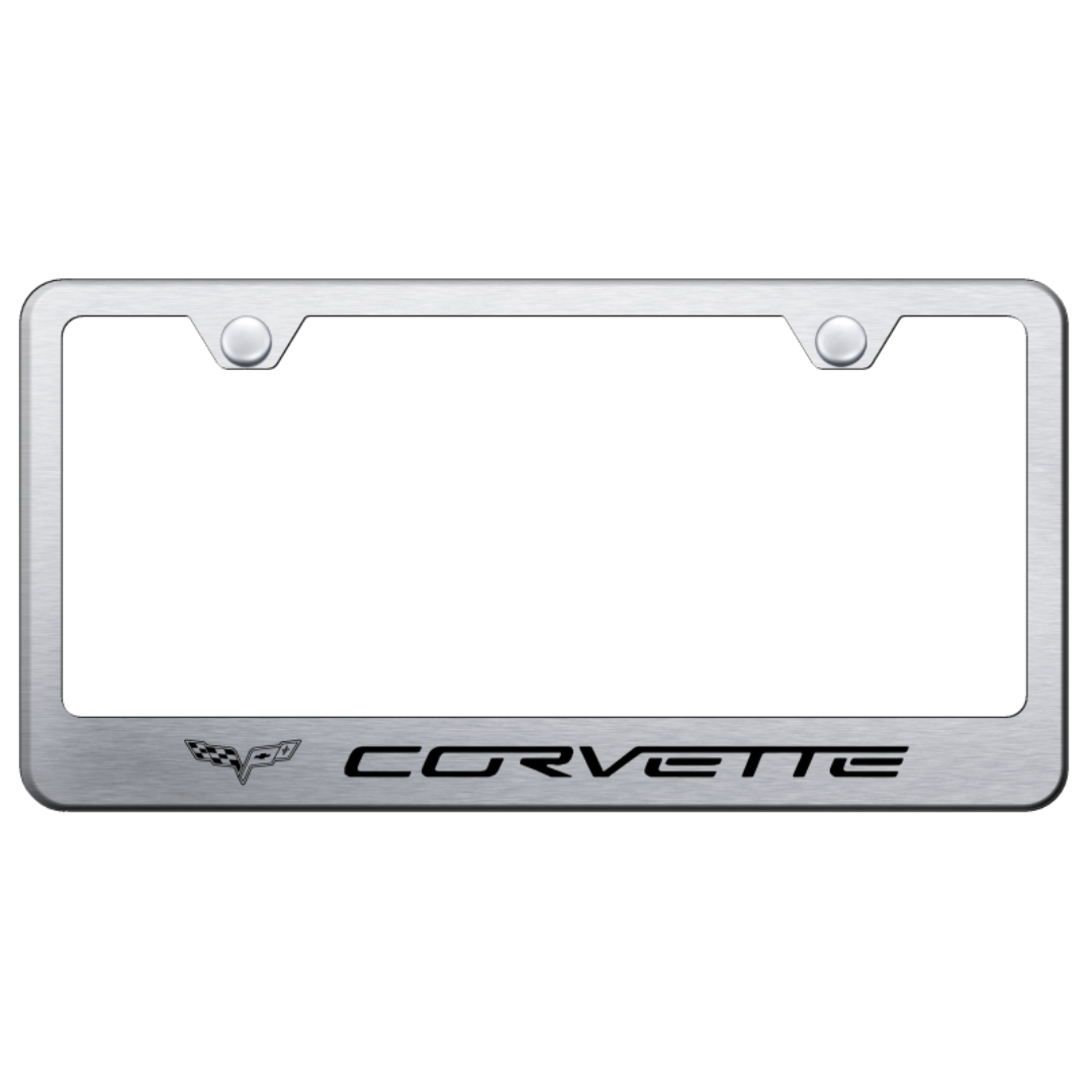 C6 Corvette License Plate Frame Brushed Corvette Store Online