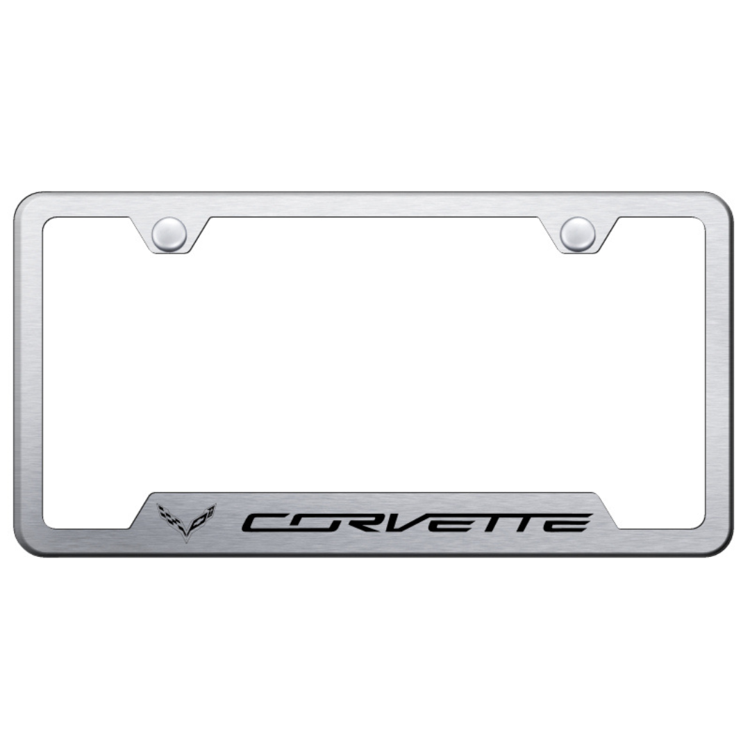 C7 Corvette License Plate Frame Brushed Corvette Store Online