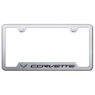 C7 Corvette Notched License Plate Frame - Brushed