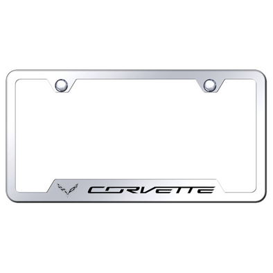 C7 Corvette Notched License Plate Frame - Mirrored