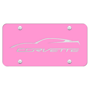 c7-corvette-profile-license-plate-laser-etched-on-pink
