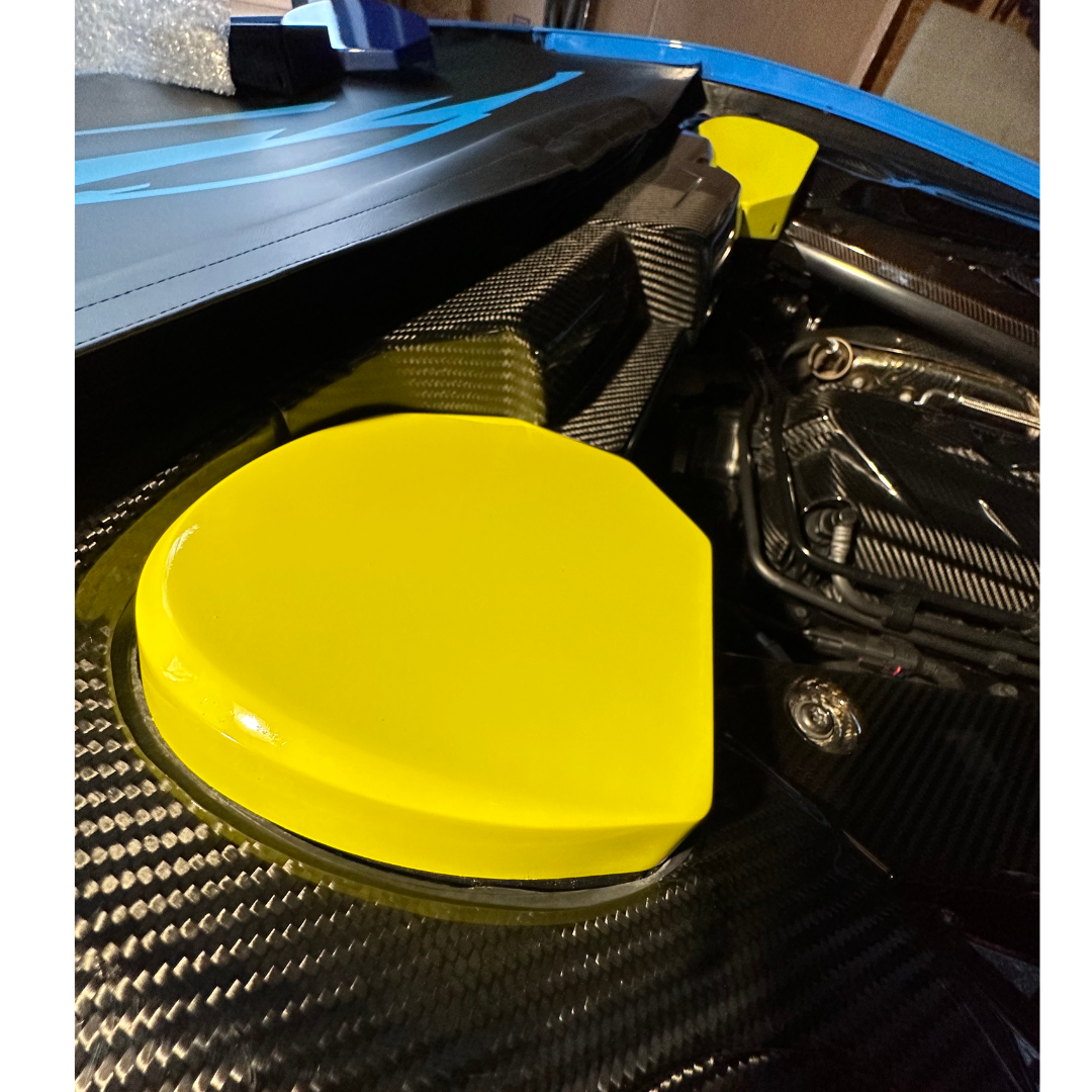 C8 Corvette Carbon Fiber Rear Strut Covers - Painted Factory Colors