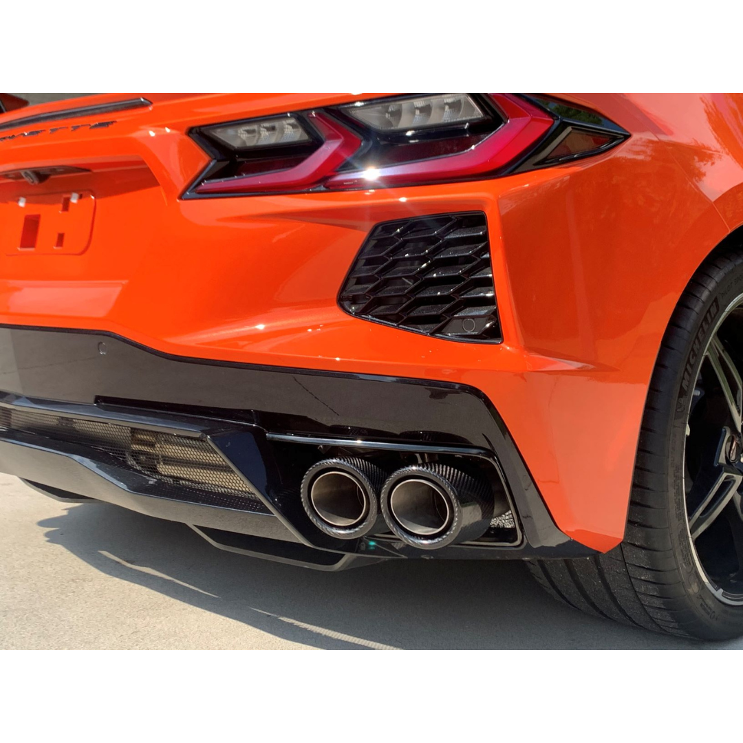 C8 Corvette Stingray Bullet Axle Back Exhaust System (2020-2024) Carbon Fiber Tips
