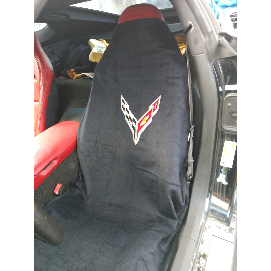 C8 Corvette Logo Embroidered Terrycloth Hand Towel – 100% Cotton – Brand New With Tags