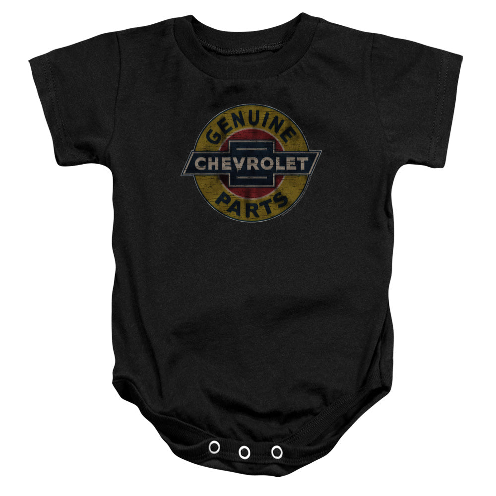Chevrolet GENUINE CHEVY PARTS DISTRESSED SIGN-INFANT SNAPSUIT-BLACK