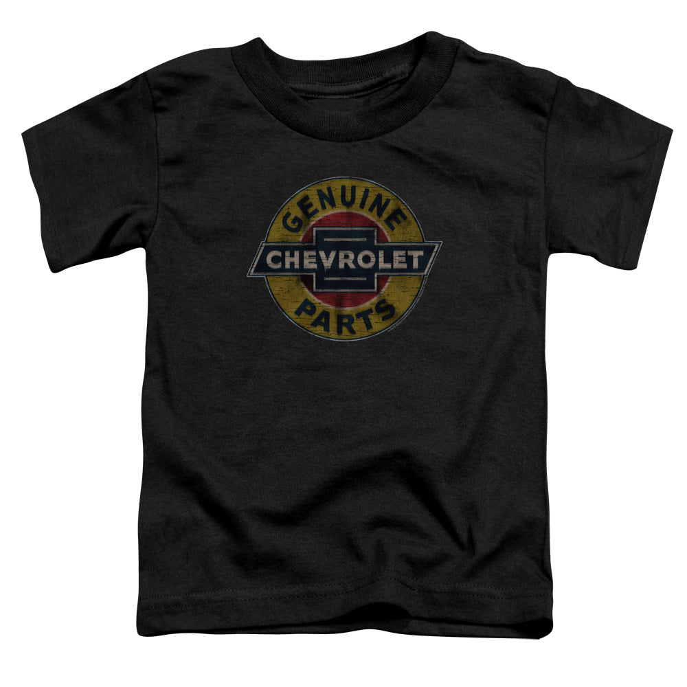 Chevrolet Genuine Chevy Parts Distressed Sign - Toddler Short Sleeve - Black