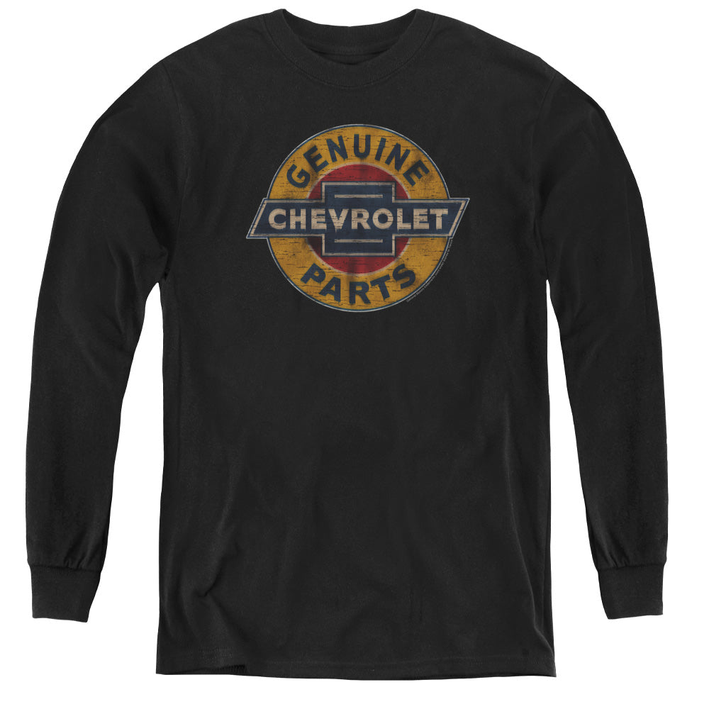 Chevrolet Genuine Chevy Parts Distressed Sign-Long Sleeve Youth-Black