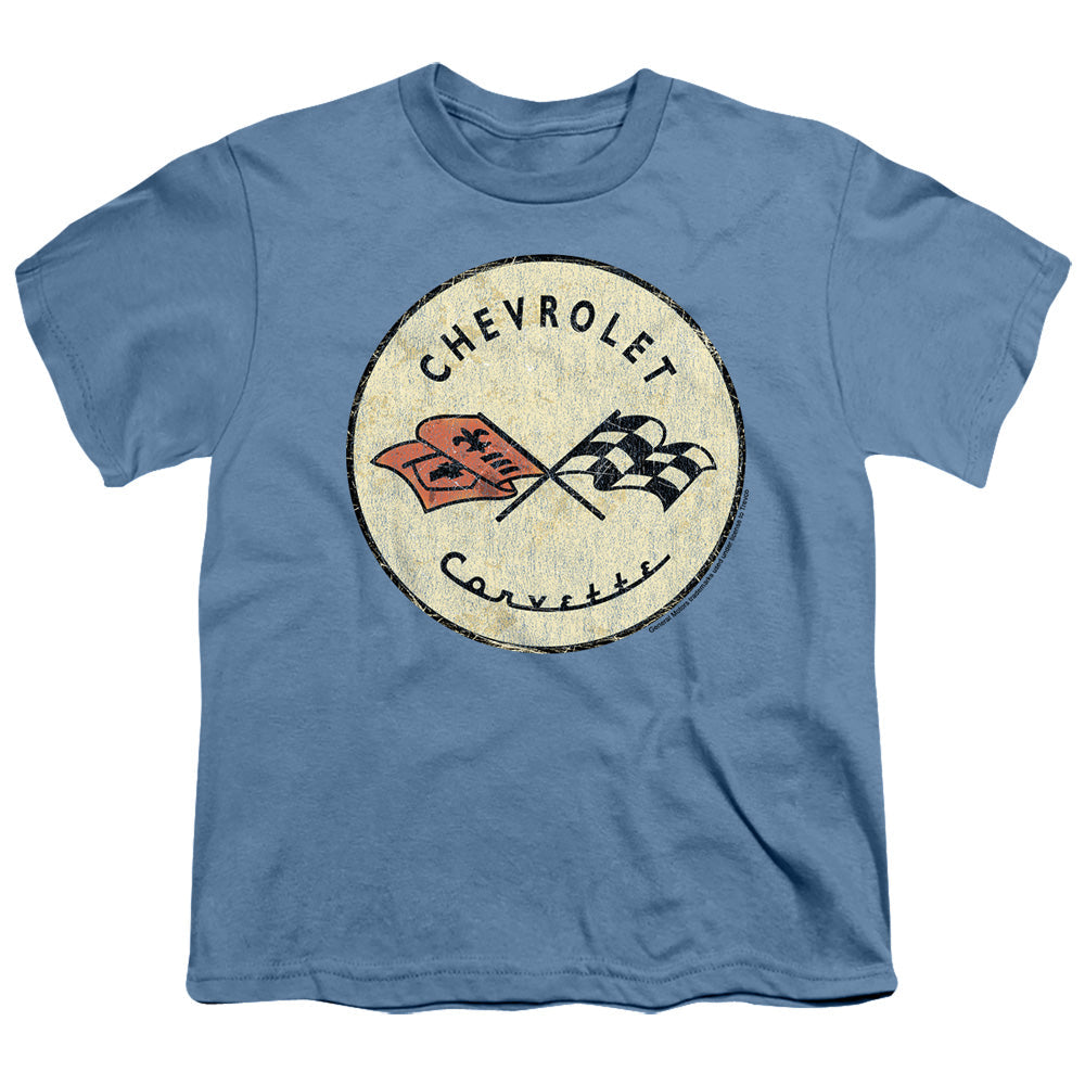 Chevrolet C3 Old Vette Youth Tee - Carolina Blue Short Sleeve