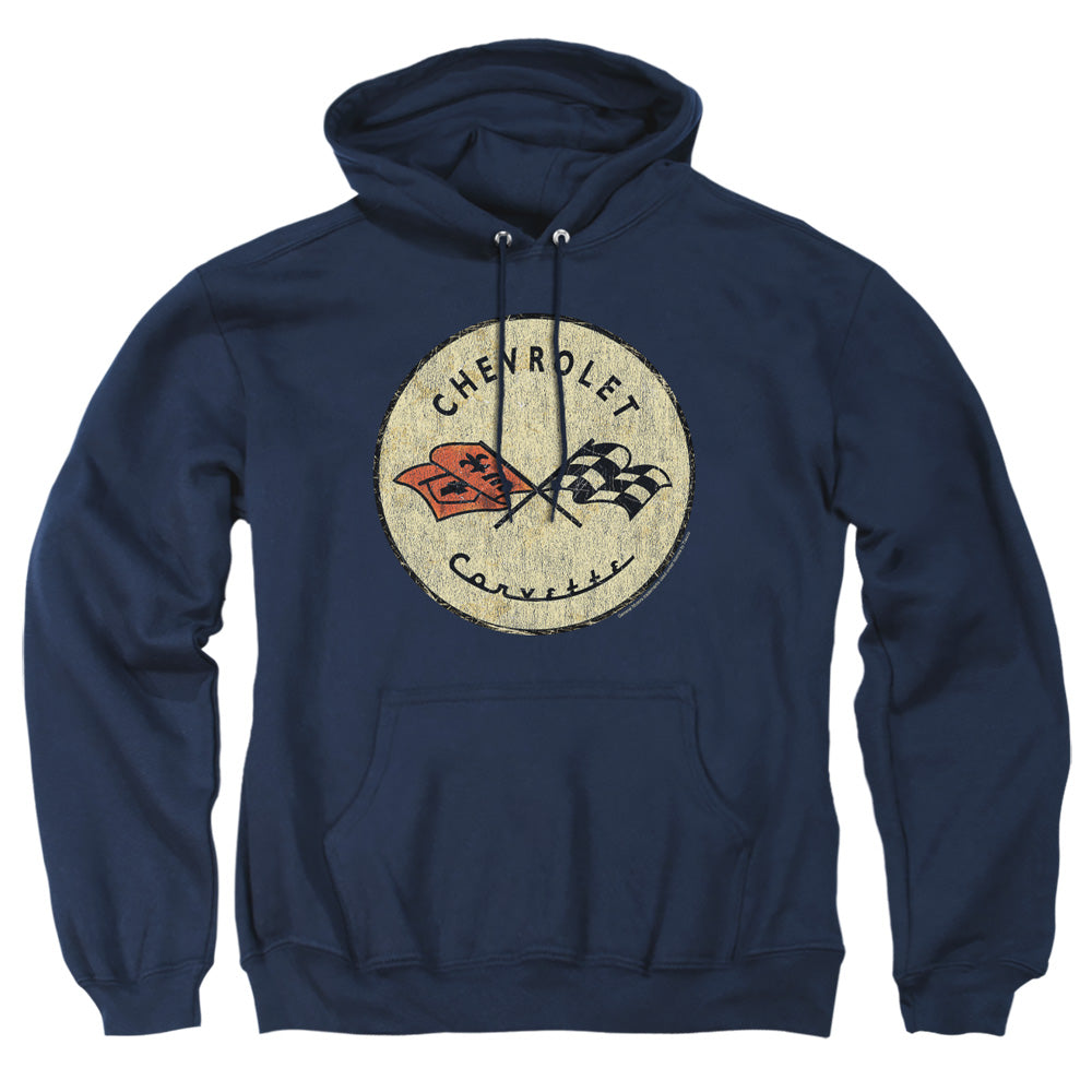 Chevrolet C1 Corvette Old Vette-Adult Pullover Hoodie-Navy